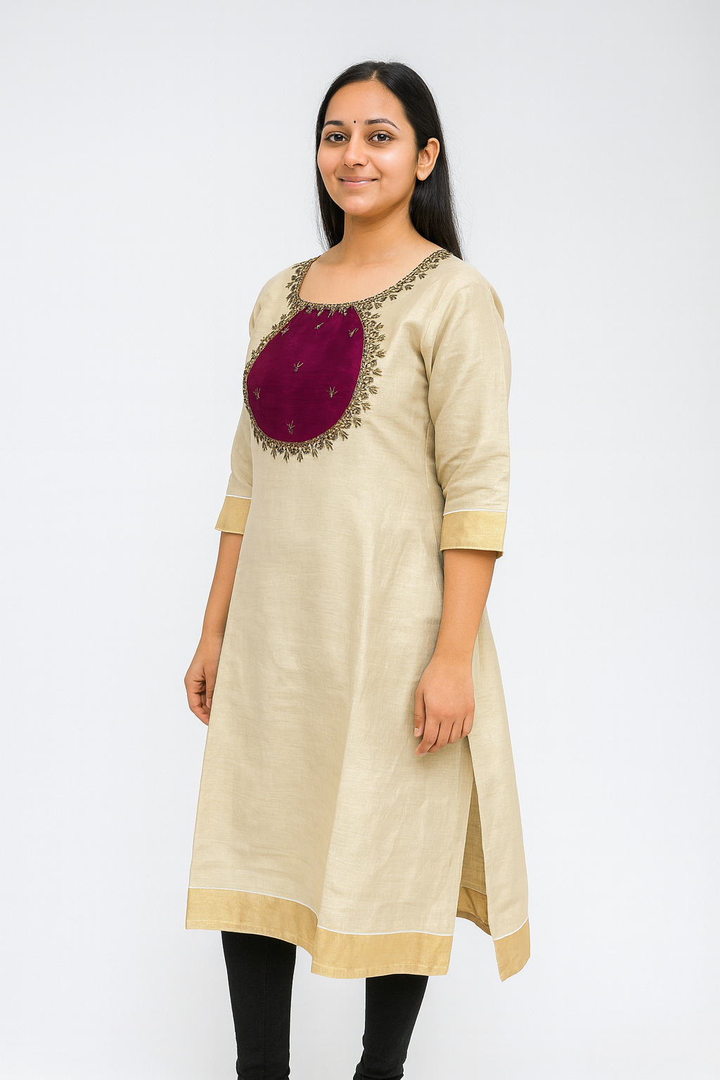 Kerala Style Designer Kurti Top |  Marron