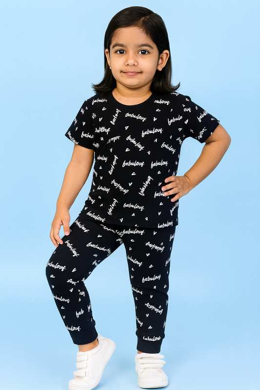 Baby Hug | Unisex T-Shirt & Pant Set | Premium Quality | Black