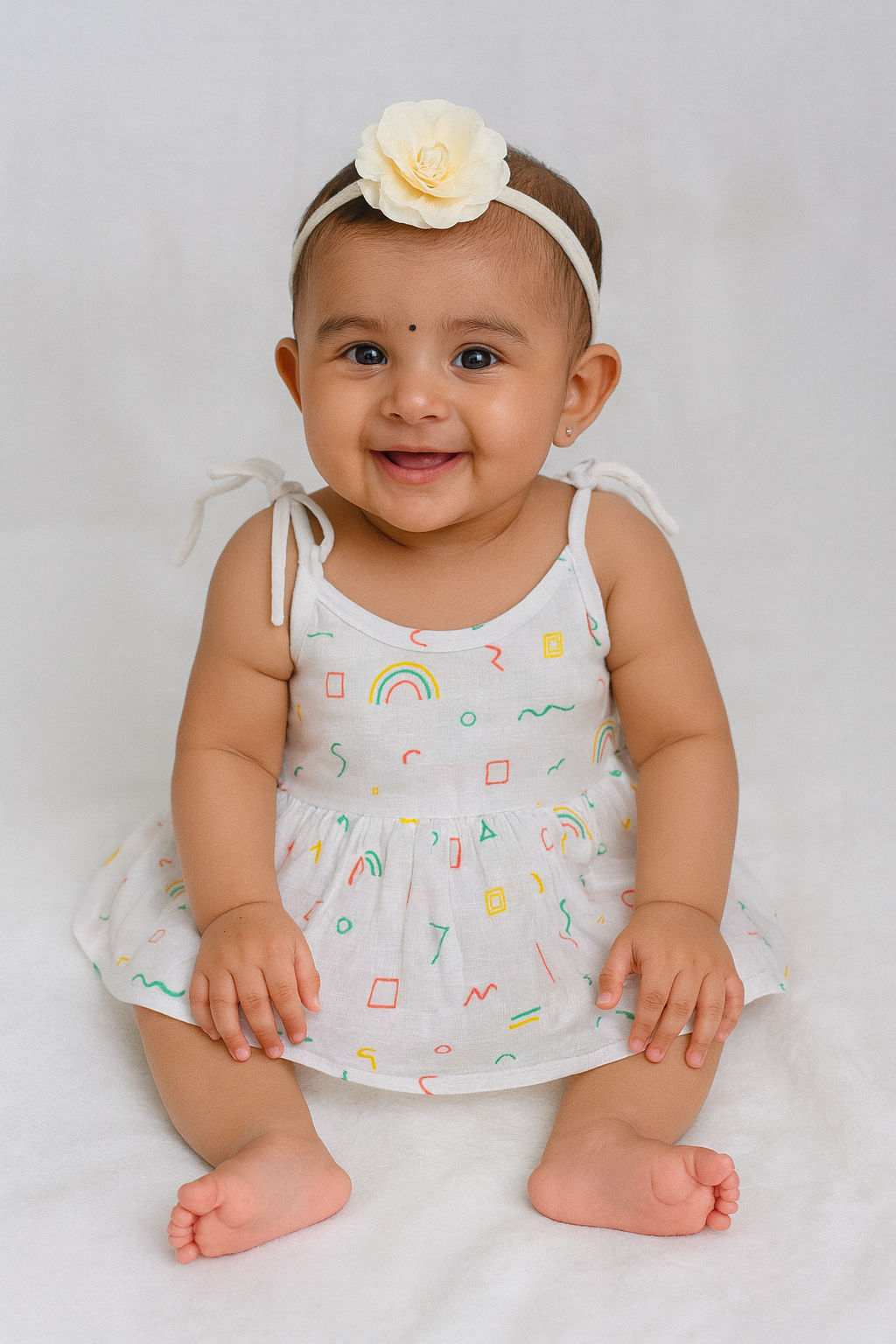 Pack of 5 - Muslin Cotton - Knot Frock (Any prints come)