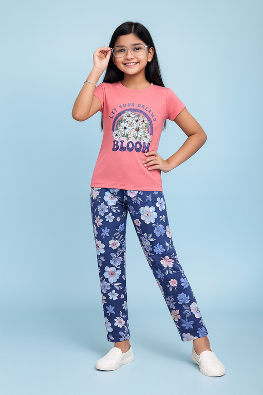 Story Kids | Girls T-shirt & Pant Set | Premium Quality | Pink