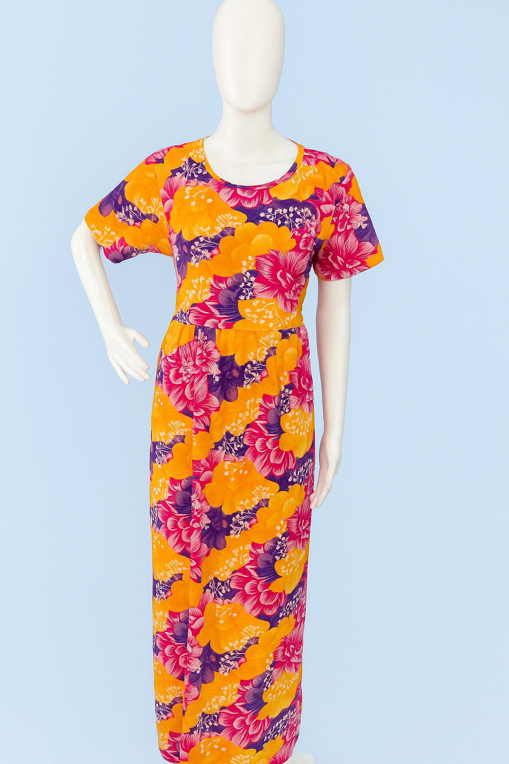 Non-Feeding Maxi | Normal sleeve | floral print | Yellow