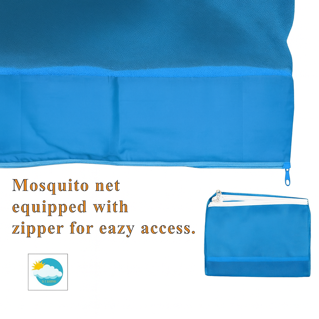 Bottom Zip Opening - Mosquito Net for Baby Cradle Swing | Full Blue