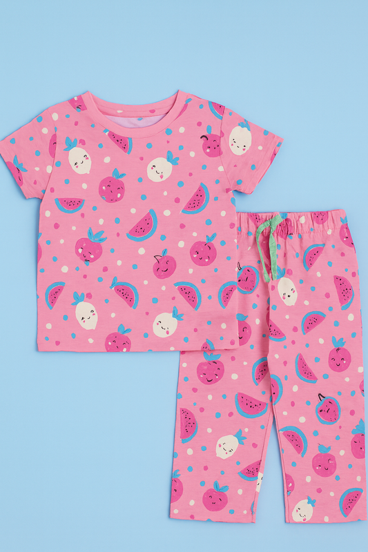 OVS | Girls Capri Set| Short Sleeve | Pink