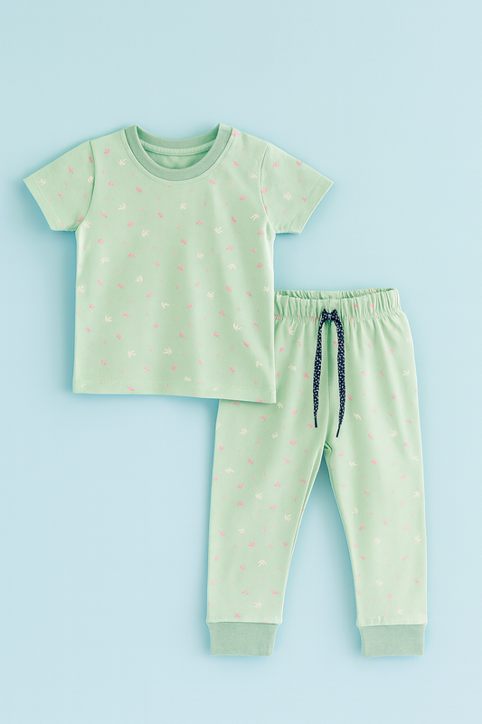 Baby Hug | Unisex T-Shirt & Pant Set | Premium Quality | Lite Green