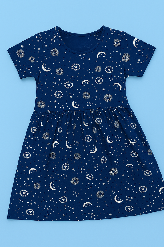 Orchestra | Girls Frock | Short Sleeve | Navy Blue