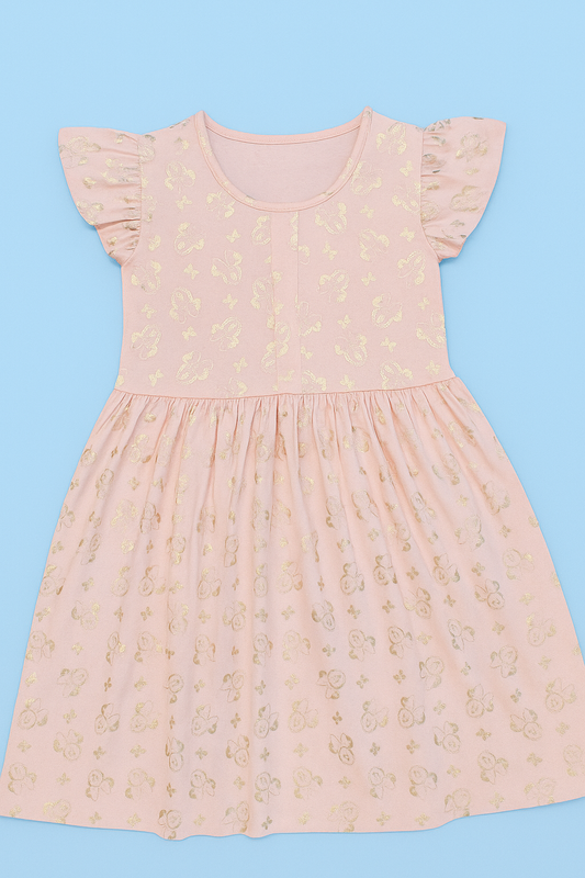 Orchestra | Girls Frock | Short Sleeve | Lite Pink