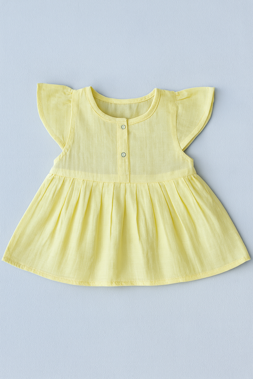 Pack of 3 - Muslin Cotton - Front Button Frock (Any colors come)