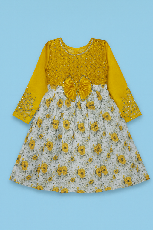 Elegant Frock| Full Sleeve | Yellow