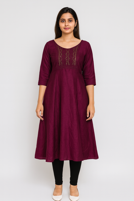 Elegant Designer Kurti Top | Shining Violet