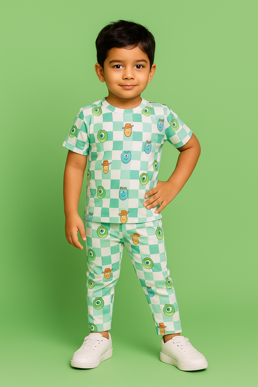 Mini Klub | Unisex T-shirt & Pant Set | Premium Quality | Green