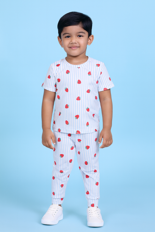 Mini Klub | Unisex T-shirt & Pant Set | Premium Quality | White