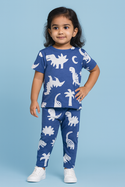 Mini Klub | Unisex T-shirt & Pant Set | Premium Quality | Navy Blue