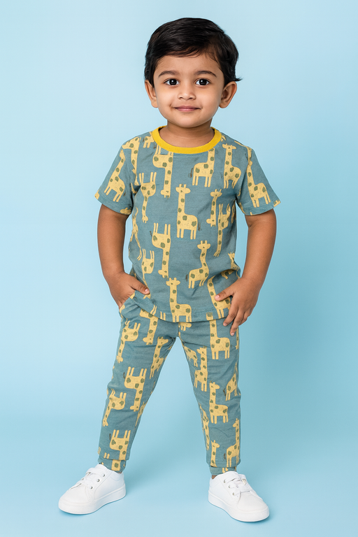 Mini Klub | Unisex T-shirt & Pant Set | Premium Quality | Green