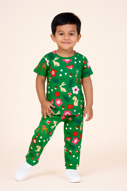 Mini Klub | Unisex T-shirt & Pant Set | Premium Quality | Green