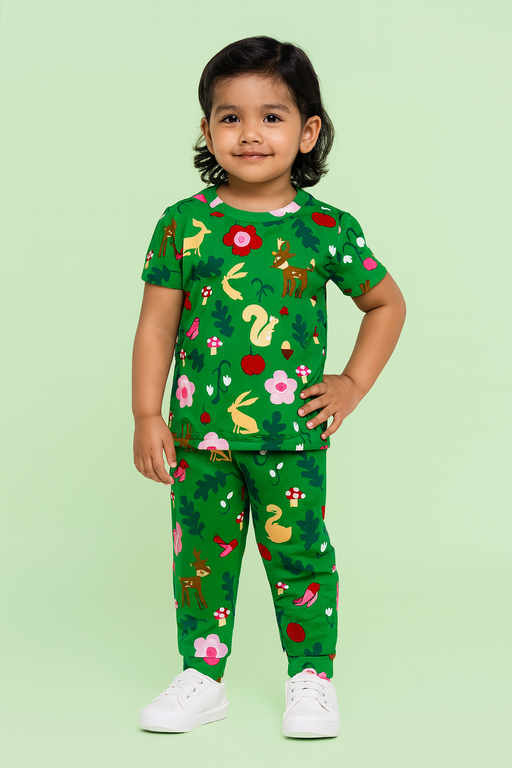 Mini Klub | Unisex T-shirt & Pant Set | Premium Quality | Green