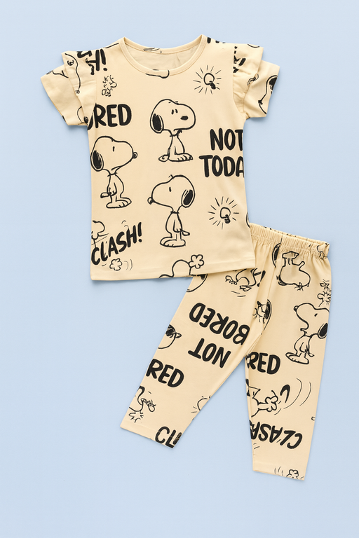 Valsack | Girls Capri Set| Short Sleeve | Badge