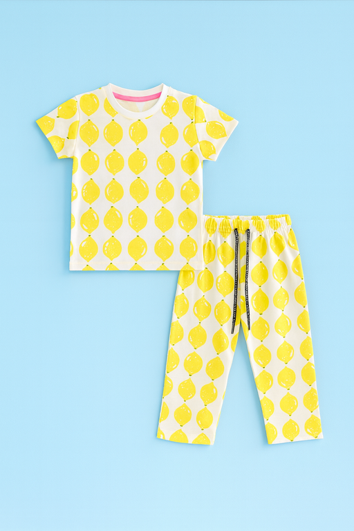 Yours | Girls Capri Set| Short Sleeve | Yellow