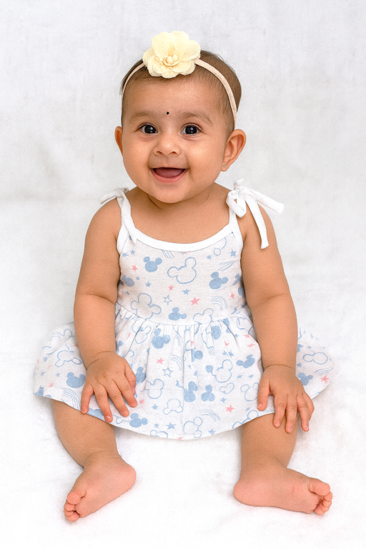 Pack of 3 - Muslin Cotton - Knot Frock (Any prints come)