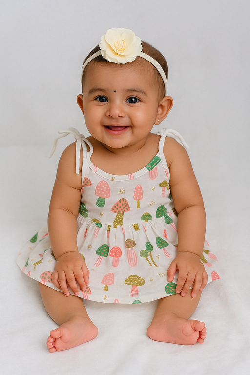 Pack of 3 - Muslin Cotton - Knot Frock (Any prints come)