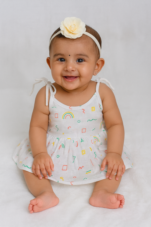 Pack of 3 - Muslin Cotton - Knot Frock (Any prints come)