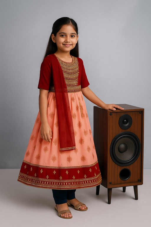 Dual Tone Shalwar - 3 piece set with Sleeve | Red