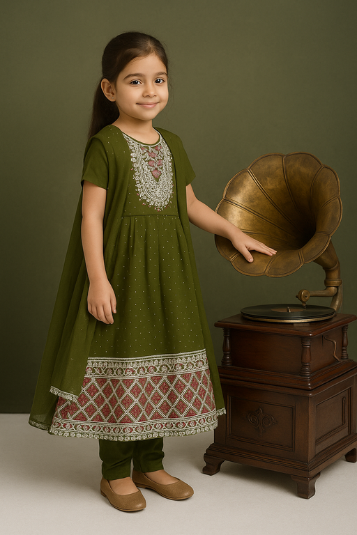 Olive Green Grand Shall model | 3 piece set with Sleeve