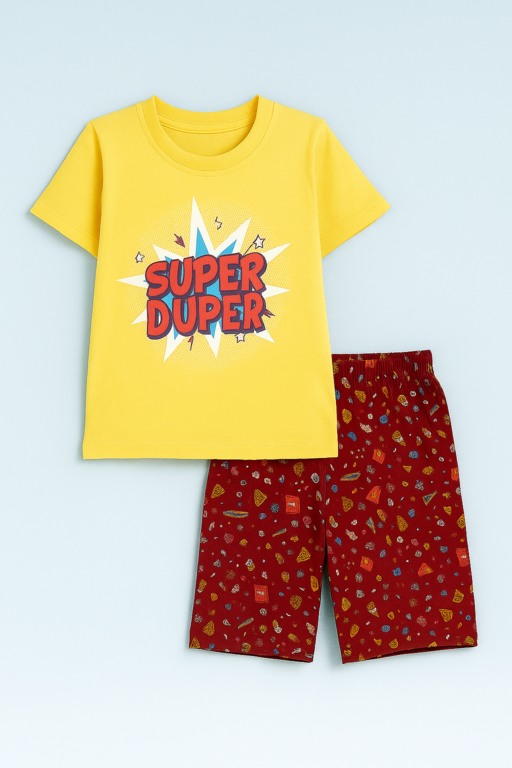 Story Kids | Unisex T-Shirt & Shorts Set | Premium Quality | Yellow