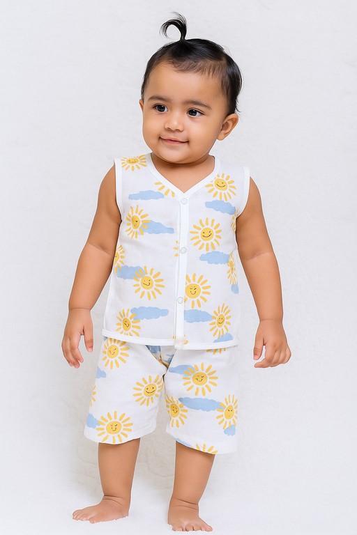 Pack of 3 - Muslin Cotton - Jabla & Shorts (Any colors come) (Copy)