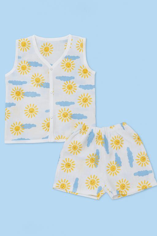 Pack of 3 - Muslin Cotton - Jabla & Shorts (Any colors come) (Copy)