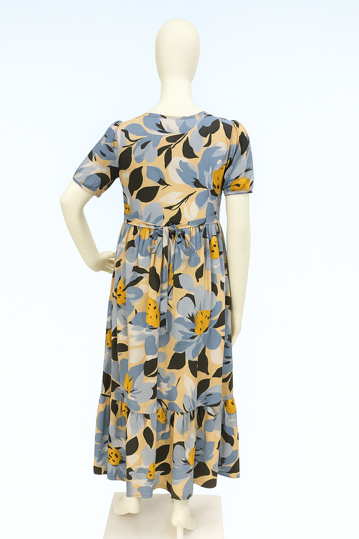 Non-Feeding Maxi | Normal sleeve | floral print | Yellow flower