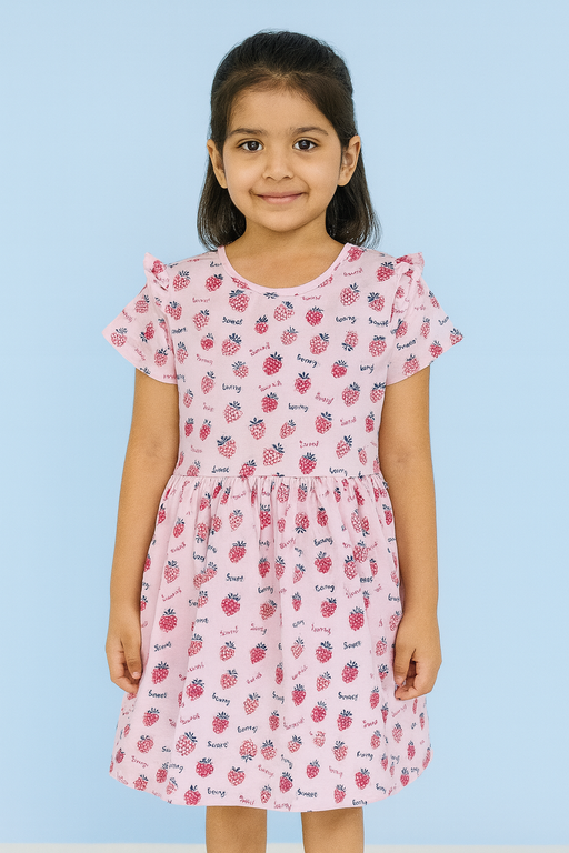 Orchestra | Girls Frock | Short Sleeve | Pink