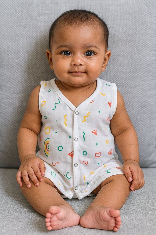 Pack of 3 - Muslin Cotton - Button Jabla (Any colors come)