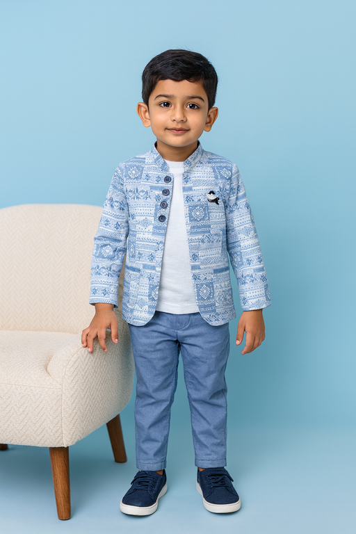 Blue Vintage | Trending Full Blazer set | T-shirt, Blazer & Pant