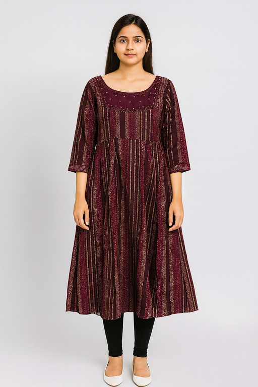 Grand Dual shade Designer Kurti Top | Lite Violet