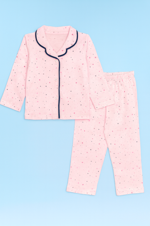 Mini Klub | Unisex Winter Wear soft Cotton Shirt & Pant Set | Premium Quality | Pink
