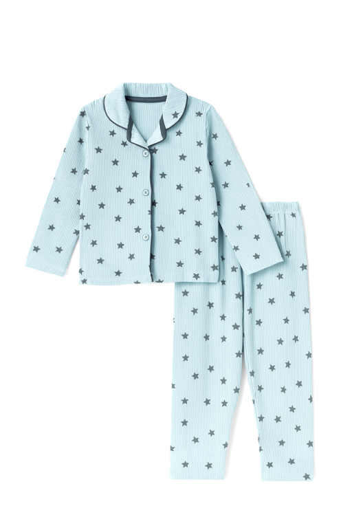 Mini Klub | Unisex Winter Wear soft Cotton Shirt & Pant Set | Premium Quality | Blue