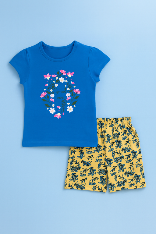 Story Kids| Girls T-shirt and shorts set | Short Sleeve | Blue