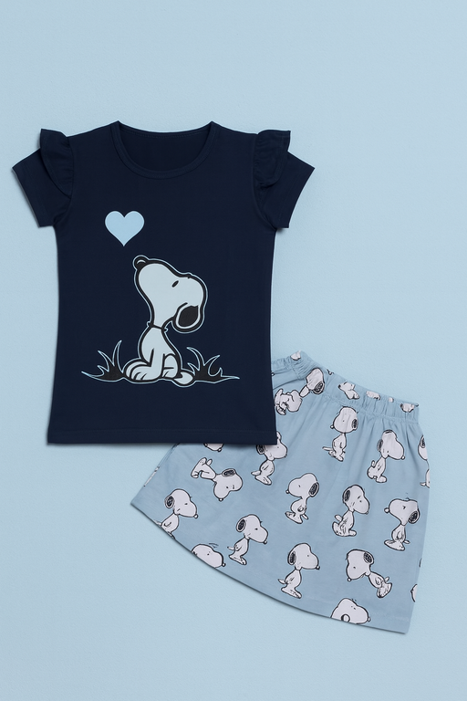 Story Kids| Girls T-shirt and Skirt set | Short Sleeve | Navy Blue