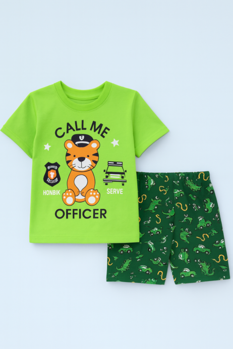 Story Kids | Unisex T-Shirt & Shorts Set | Premium Quality | Green