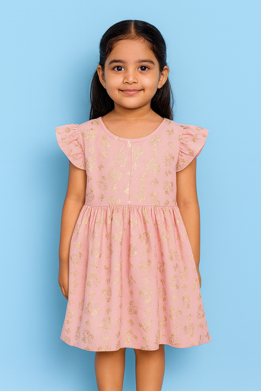Orchestra | Girls Frock | Short Sleeve | Lite Pink