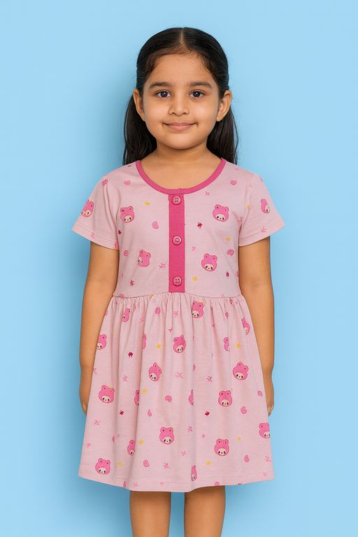 Orchestra | Girls Frock | Short Sleeve | Pink
