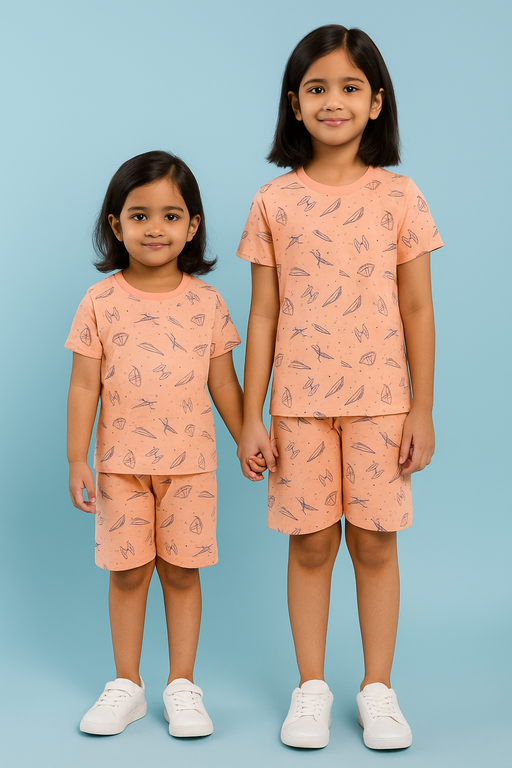 NEXT | Unisex T-Shirt & Shorts Set | Premium Quality | Orange