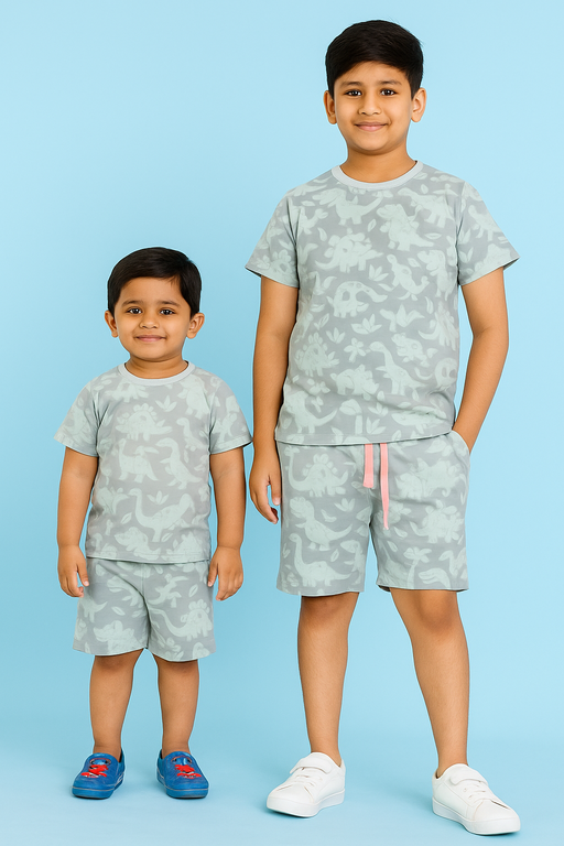 NEXT | Unisex T-Shirt & Shorts Set | Premium Quality | Mild Green