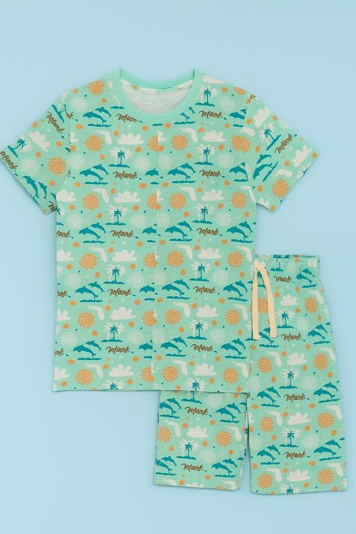 NEXT | Unisex T-Shirt & Shorts Set | Premium Quality | Green