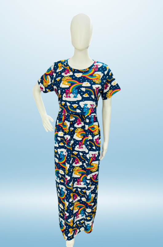 Zipless Feeding Maxi | Normal sleeve | Rainbow Print | Blue & Yellow