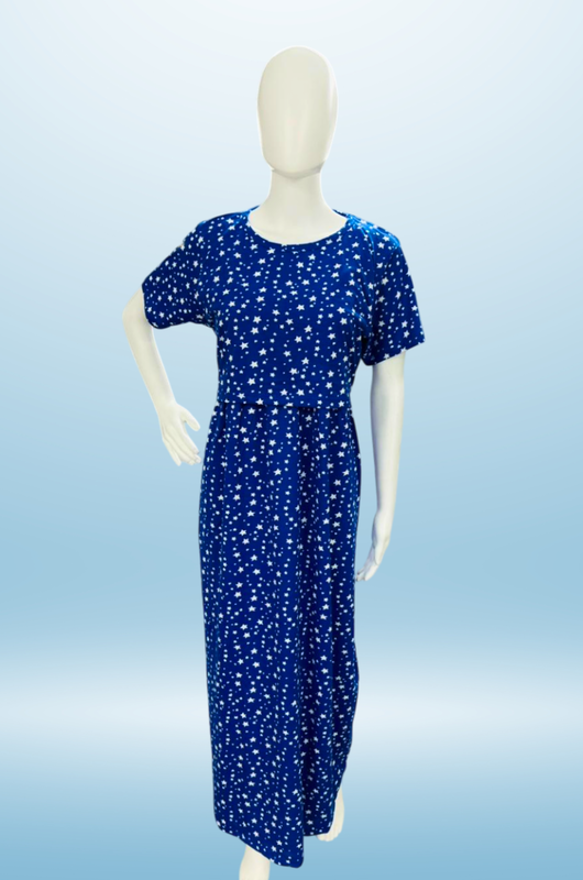 Zipless Feeding Maxi | Normal sleeve | Star Print | Blue