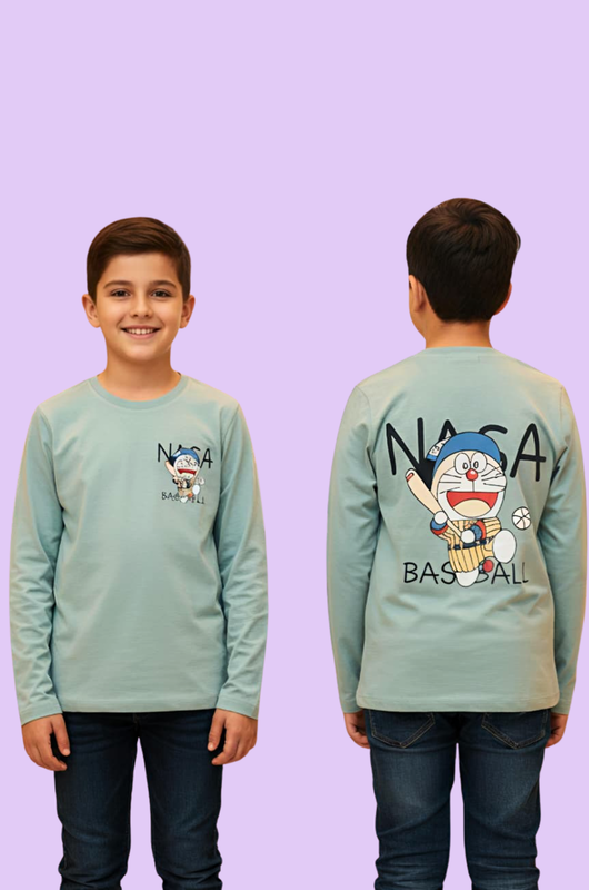 ZARA | Full sleeve T-shirt | Comic Prints | Lite Green