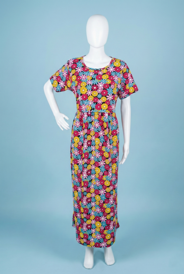 Zipless Feeding Maxi | Normal sleeve | Flower Print | Multicolor