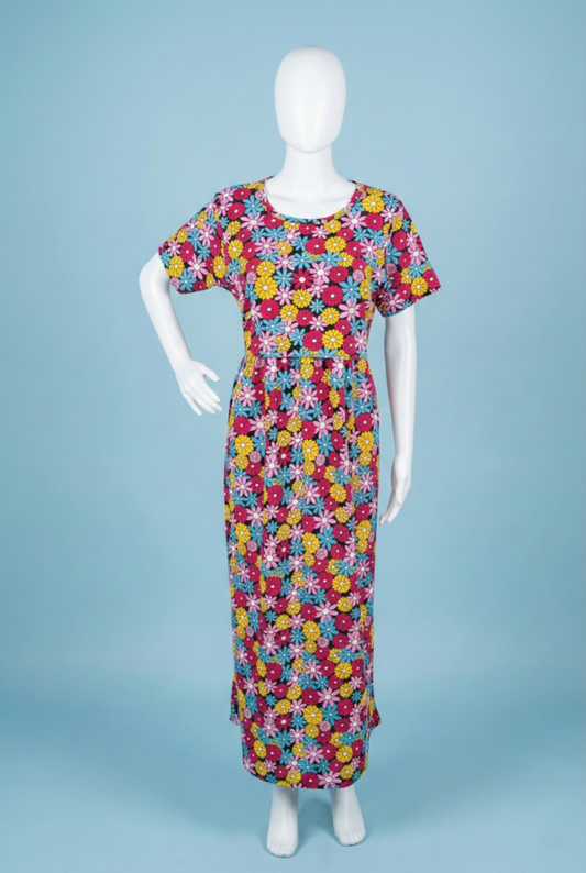 Zipless Feeding Maxi | Normal sleeve | Flower Print | Multicolor