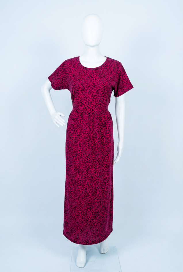 Non-Feeding Maxi | Normal sleeve | Tiger print | Wine Color